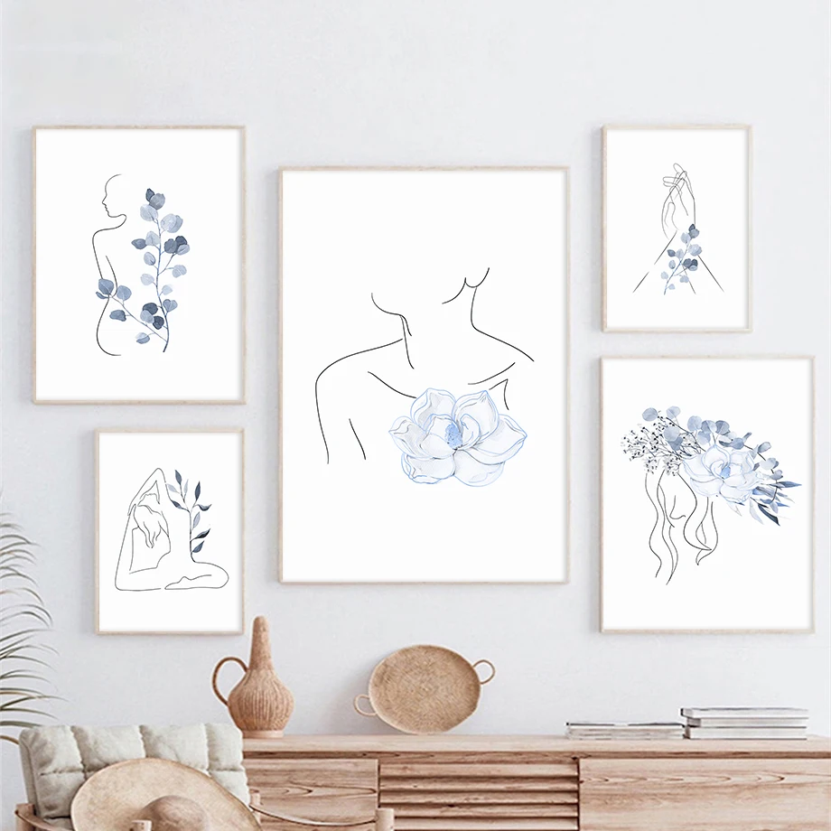 Blue Eucalyptus Flower Minimalist Abstract Nude Girl Body Yoga Art Canvas Posters Prints Wall Pictures Living Room Bedroom Decor 
Blue Eucalyptus Flower Minimalist Abstract Nude Girl Body Yoga Art Canvas Posters Prints Wall Pictures Living Room Bedroom Decor