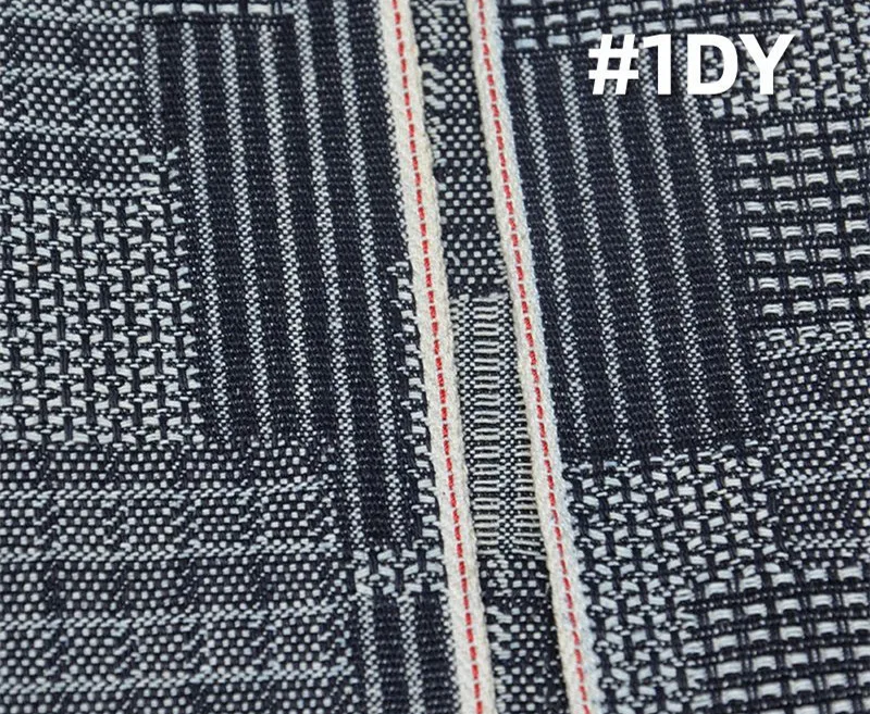 

13oz Indigo Jacquard Denim Fabric by The Yard White Red Selvedge Jeans Cloth Manufactur Fashion Apparel Bags Material W286127DY
