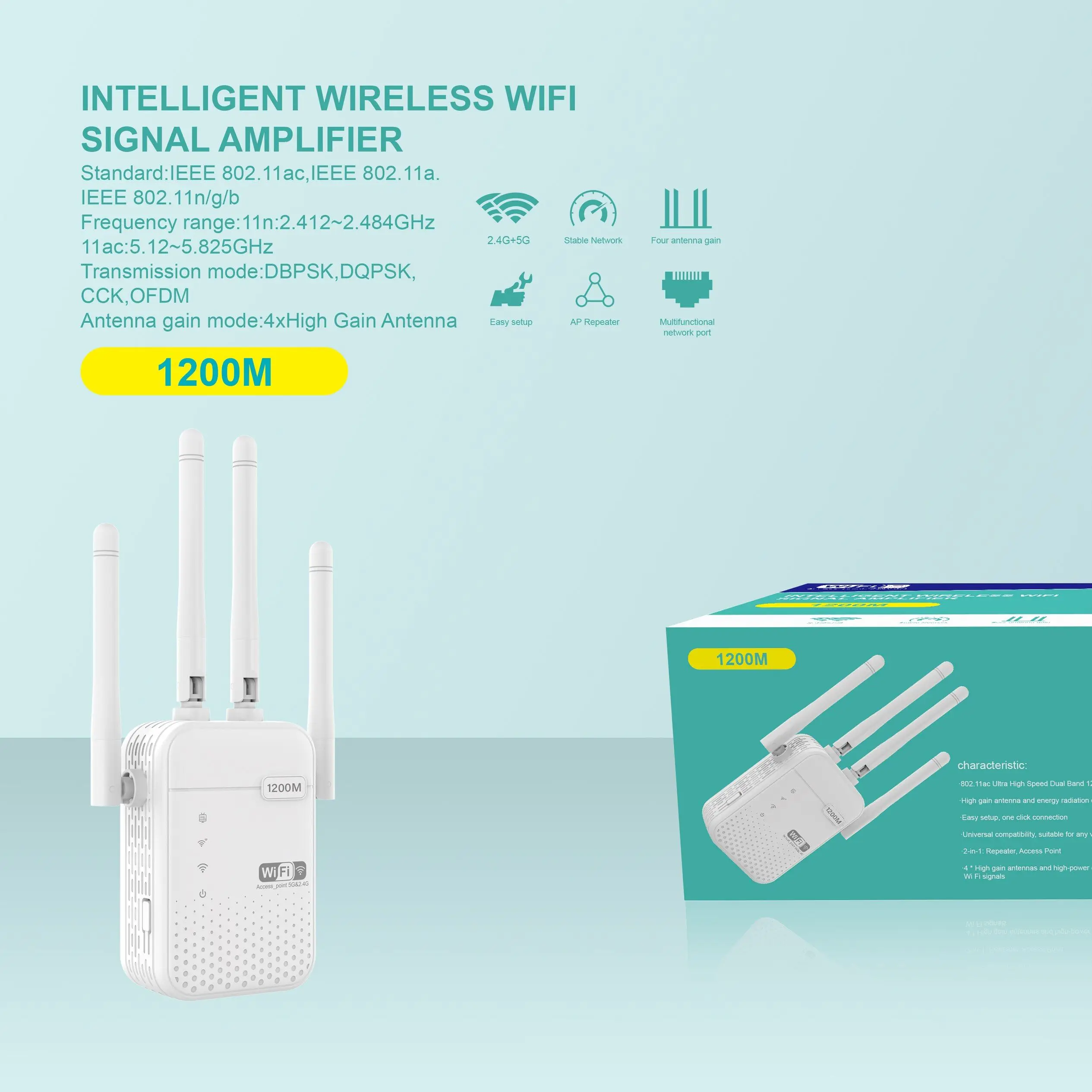 Experience Unparalleled Range with Long Range Wireless Extender: 5 Ghz WiFi Booster at 1200Mbps
Experience Unparalleled Range with Long Range Wireless Extender: 5 Ghz WiFi Booster at 1200Mbps