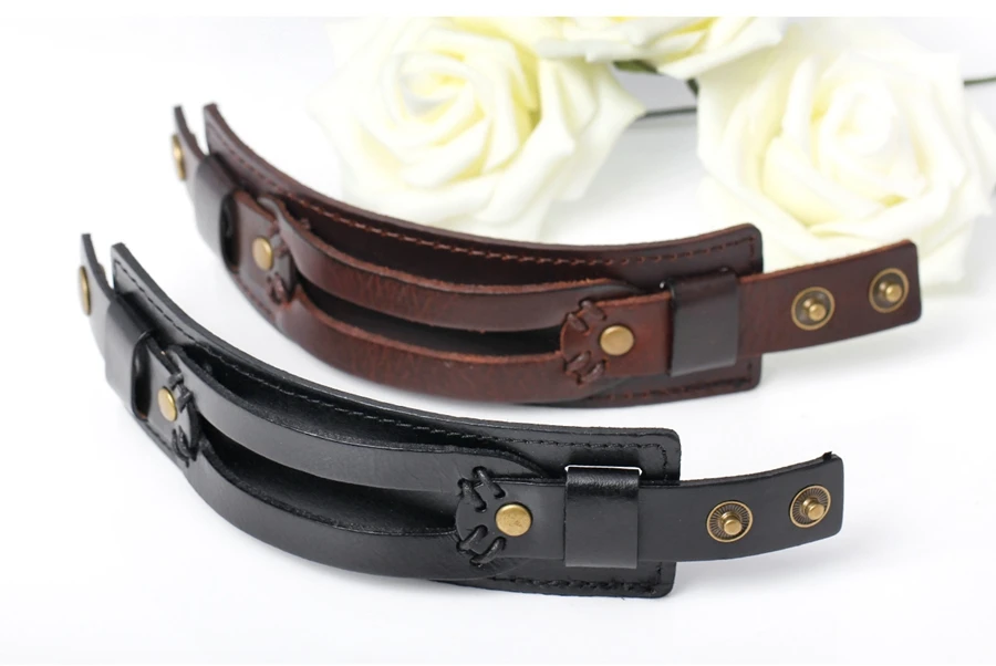 Tyo fecho duplo preto & marrom cor pulseira de couro do plutônio 18-20cm tamanho cinto pulseiras para festa de aniversário presente atacado Tyo fecho duplo preto & marrom cor pulseira de couro do plutônio 18-20cm tamanho cinto pulseiras para festa de aniversário presente atacado