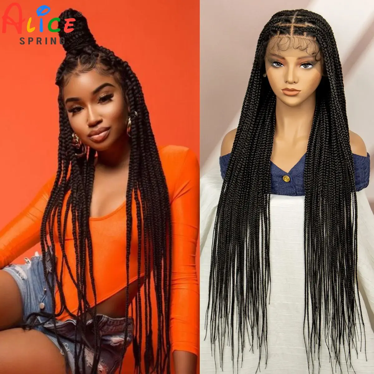 Knotless Box Braided Wigs 36 Inches Synthetic Full Lace Braids Wig for Black Women Straight Braiding Hair Wigs With Baby Hair
Knotless Box Braided Wigs 36 Inches Synthetic Full Lace Braids Wig for Black Women Straight Braiding Hair Wigs With Baby Hair