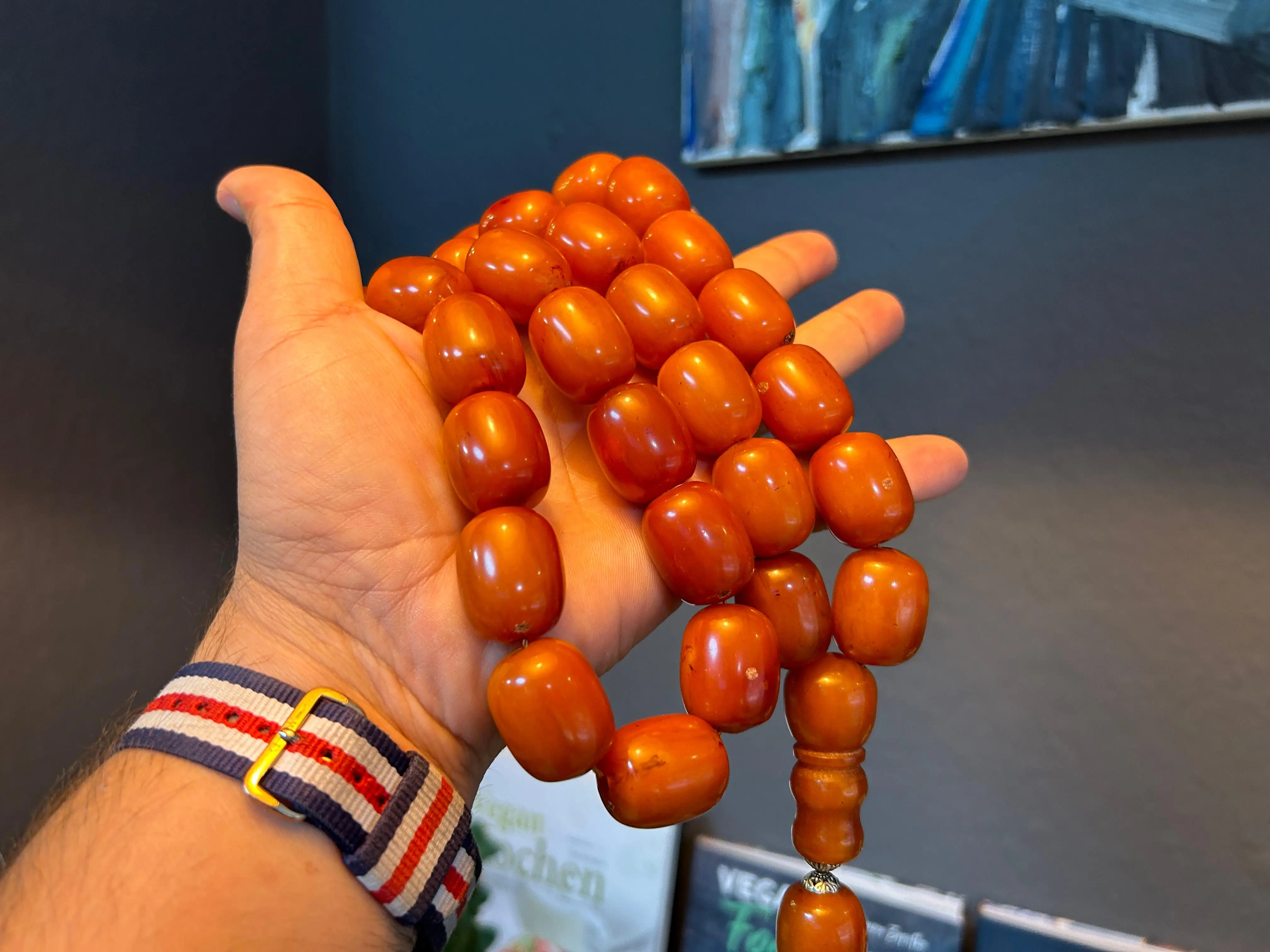 Bakelite Ottoman Rare Faturan Big German Amber Sandalous Misbaha Prayerbeads Rosary Tasbih Tesbih İslam Subha T45
Bakelite Ottoman Rare Faturan Big German Amber Sandalous Misbaha Prayerbeads Rosary Tasbih Tesbih İslam Subha T45