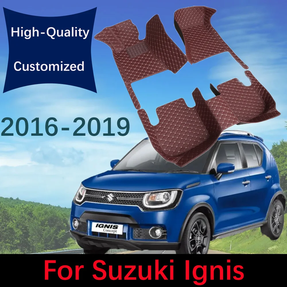 

Custom Fashion Leather Car Floor Mats For Suzuki Ignis MF 2016 2017 2018 2019 Automobile Carpet Rugs Foot Pads Accessories