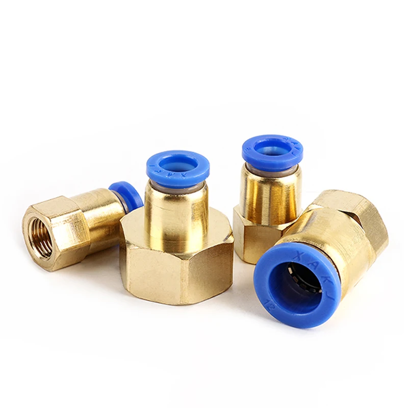 

PCF Air Pipe Fittings 4 6 8 10 12 16mm Hose Tube 1/8"1/4"3/8"1/2"BSP Female Thread Brass Pneumatic Connector Quick Joint Fitting