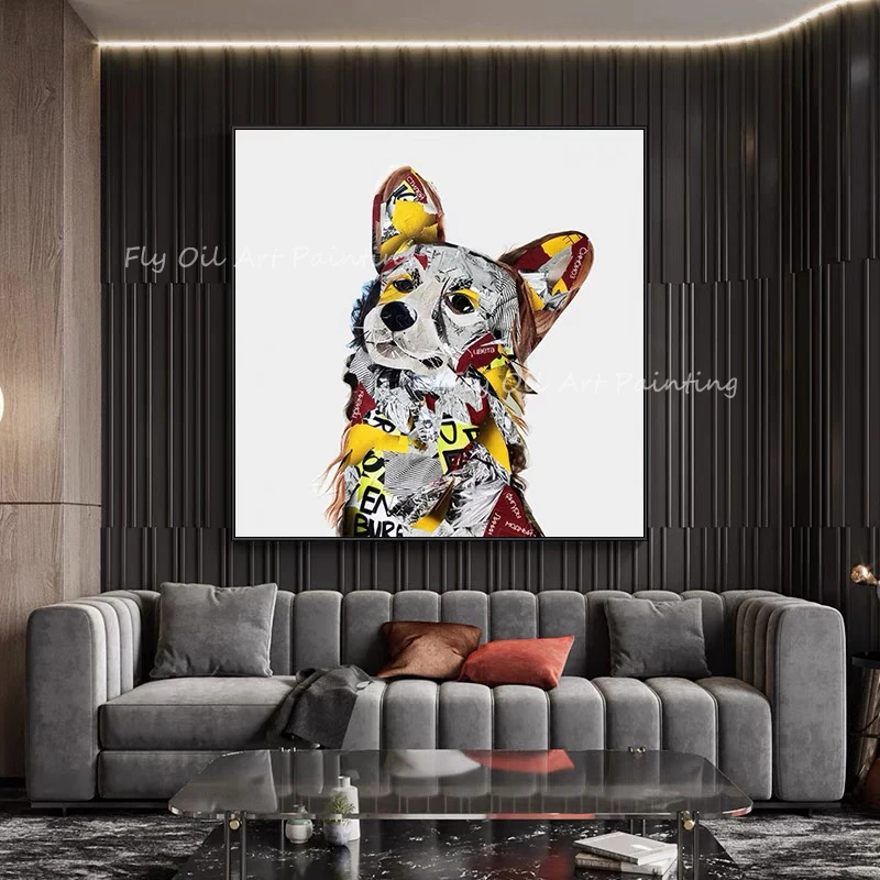 Colorful dog face thick animal picture 100% Handpainted 100% Hand-painted thick nordic Oil Painting on Canvas Wall Art
Colorful dog face thick animal picture 100% Handpainted 100% Hand-painted thick nordic Oil Painting on Canvas Wall Art