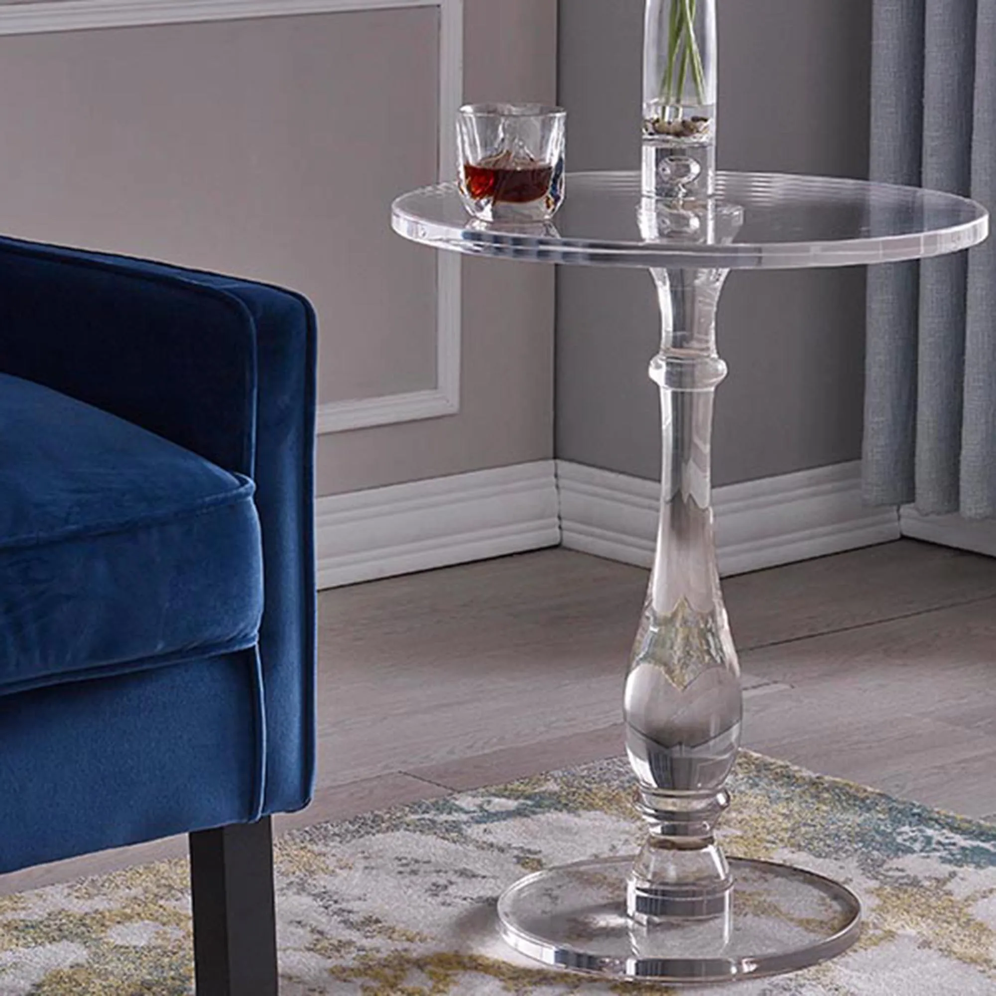 Acrylic Side Table with Clear Small Round Top and Solid Post, Modern Nightstand for Living Room,Bedroom Side Table
Acrylic Side Table with Clear Small Round Top and Solid Post, Modern Nightstand for Living Room,Bedroom Side Table