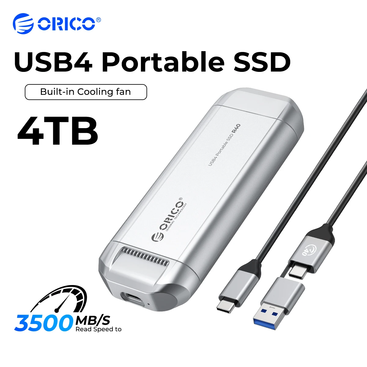 ORICO Silverstone Portable SSD 3500MB/s External Solid State Drive 4TB 2TB 1TB Type- C Aluminum Alloy PSSD Built-in Cooling Fan
ORICO Silverstone Portable SSD 3500MB/s External Solid State Drive 4TB 2TB 1TB Type- C Aluminum Alloy PSSD Built-in Cooling Fan