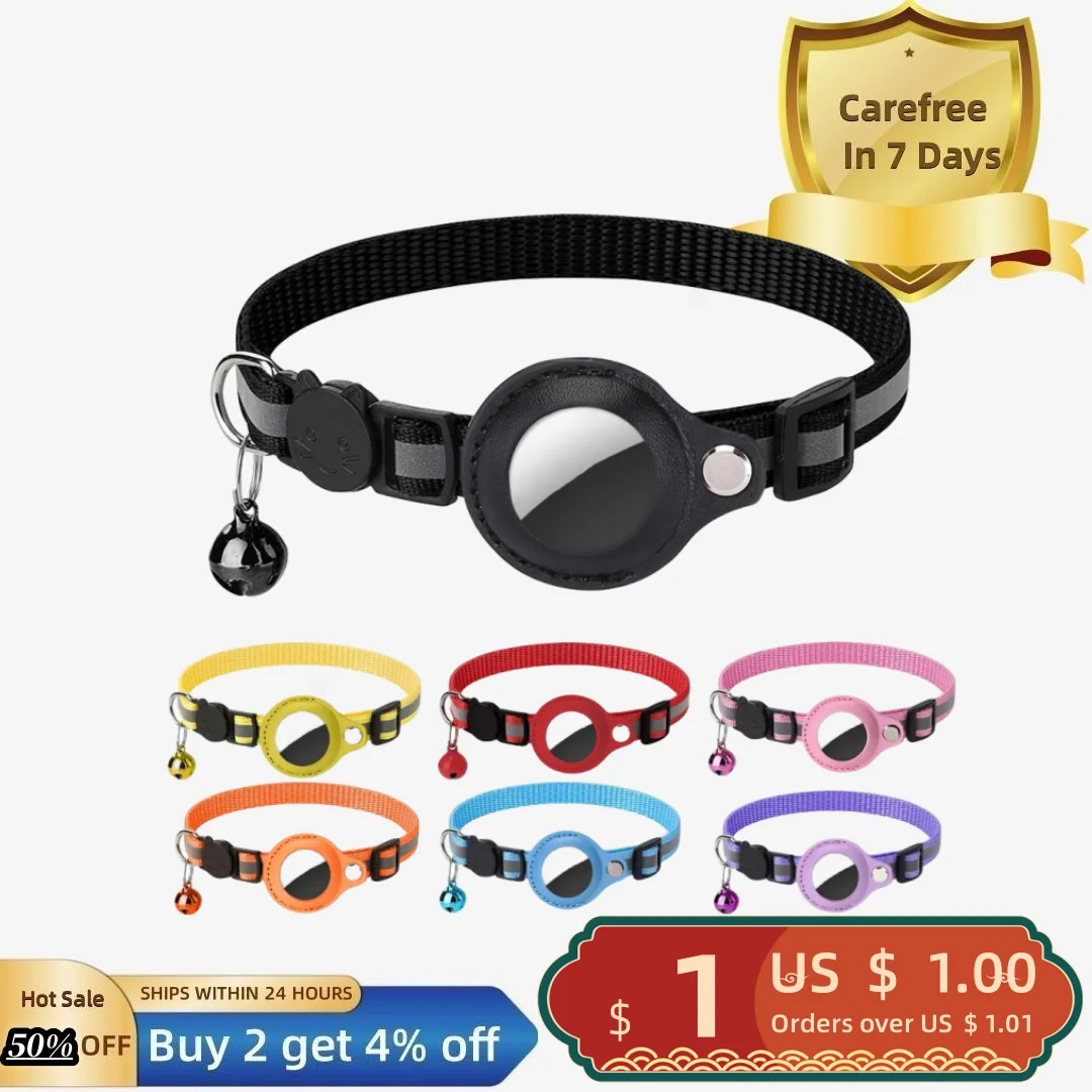 Pet Collar Reflective Adjustable Strap with Little Bell Cat Pattern Button Safety Nylon Pet Dog Collar for Airtag Tracker
Pet Collar Reflective Adjustable Strap with Little Bell Cat Pattern Button Safety Nylon Pet Dog Collar for Airtag Tracker