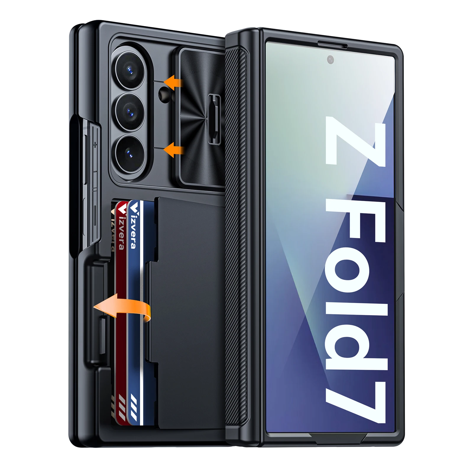 Titan Guard Galaxy Z Fold 7 Case With RFID Card holder Wallet Plus Hinge & Camera Cover Titan Guard Galaxy Z Fold 7 Case With RFID Card holder Wallet Plus Hinge & Camera Cover