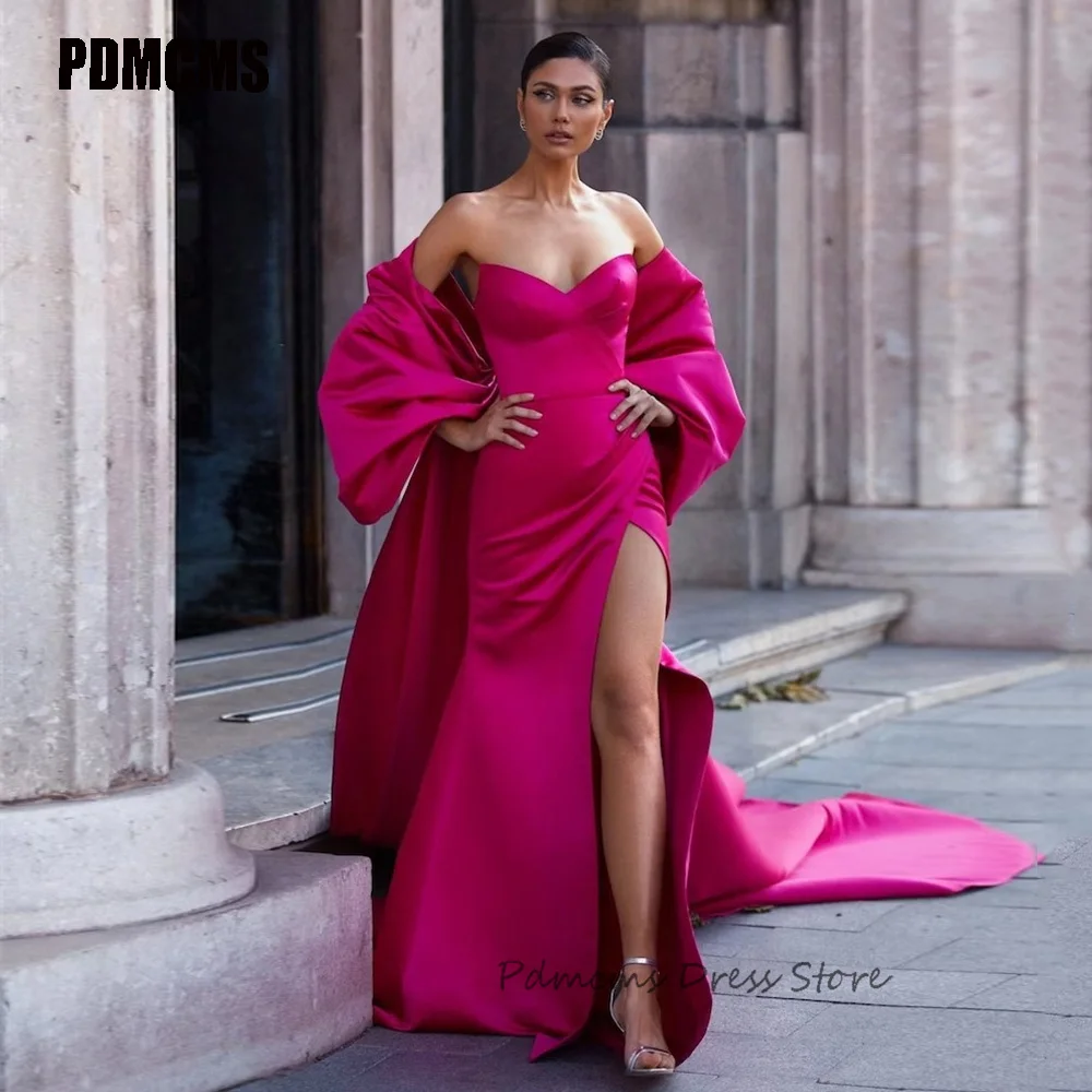 Modern Fuchsia Long Mermaid Evening Dresses Bow Train Side Slit Sweetheart Night Prom Dress Formal Party Gowns Vestidos De Festa
Modern Fuchsia Long Mermaid Evening Dresses Bow Train Side Slit Sweetheart Night Prom Dress Formal Party Gowns Vestidos De Festa