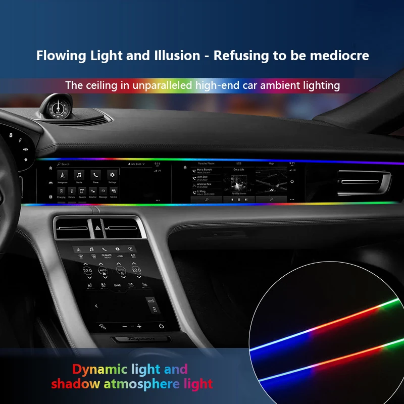 

For 2018 Toyota Corolla Car Ambient Lights Symphony Decoration Atmosphere Lamp 64 Colorful Streamer Rainbow with Wireless APP