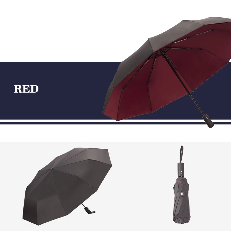 

Windproof Double Layer Resistant Umbrella Fully Automatic Rain Men Women 10K Strong Luxury Business Male Large Umbrellas Parasol
