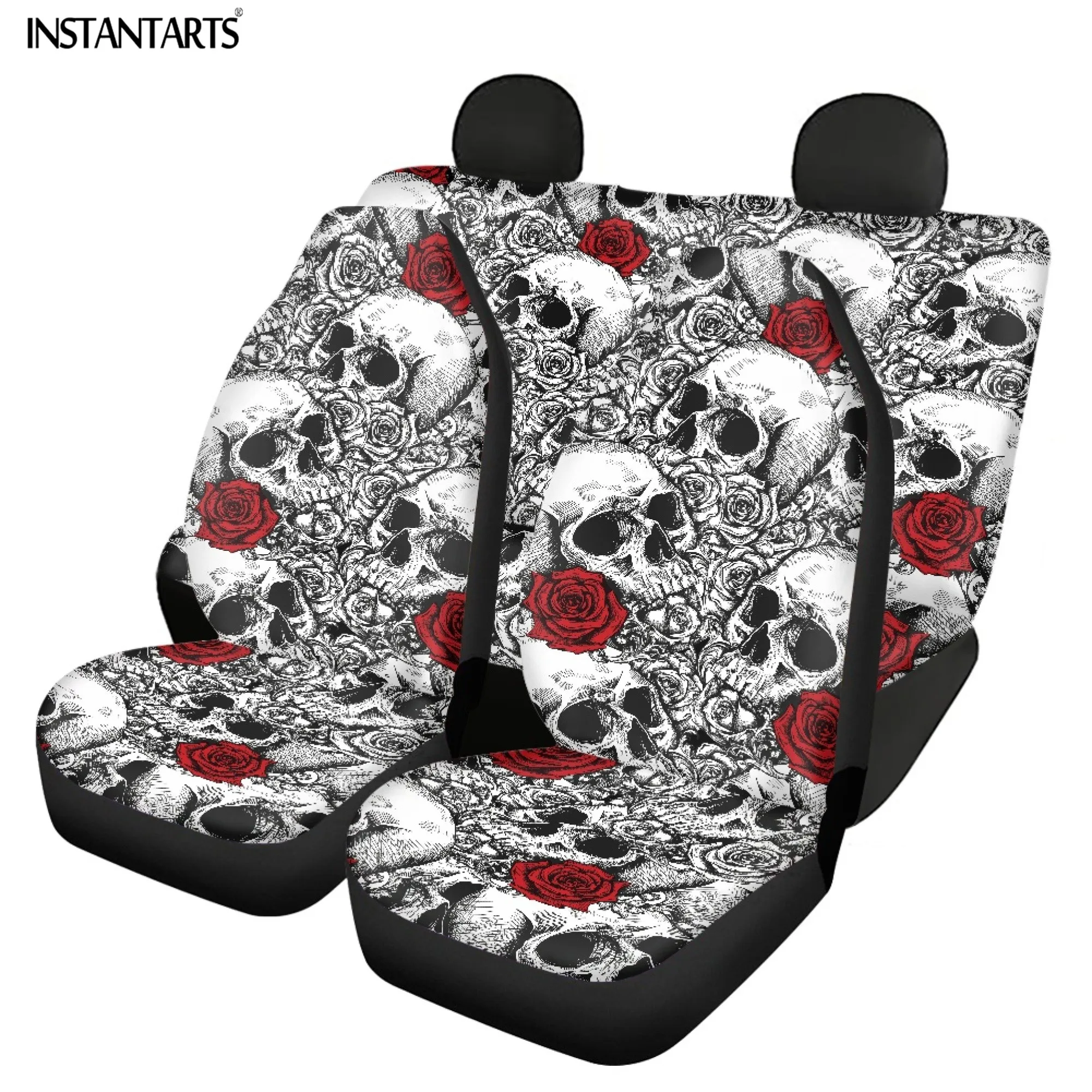 INSTANTARTS Cool Rose Skull Pattern Vehicle Seat Protector Mat Personality Fashion Breathable Soft Uniserval Covers Fit Most Car
INSTANTARTS Cool Rose Skull Pattern Vehicle Seat Protector Mat Personality Fashion Breathable Soft Uniserval Covers Fit Most Car