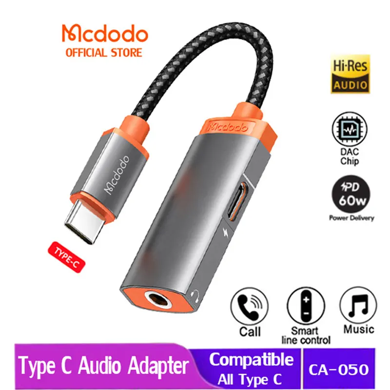 Mcdodo 2 in 1 Audio Adapters 60W PD Type C to Double Type C/DC3.5mm Jack Call Earphone Aux Converter For IPad Huawei Xiaomi
Mcdodo 2 in 1 Audio Adapters 60W PD Type C to Double Type C/DC3.5mm Jack Call Earphone Aux Converter For IPad Huawei Xiaomi