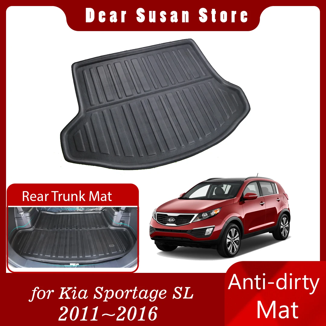 

Car Rear Trunk Mat For Kia Sportage 3 SL 2011~2016 2012 2013 Tray Waterproof Floor Pad Space Boot Carg Liner Cover Accessorie