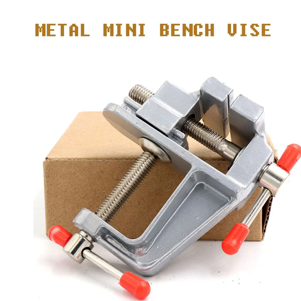 

Mini Bench Vise: Multi-Functional Aluminum Miniature Clamp-On Table Vice for Jewelers & Hobbyists with Flat Pliers Tool