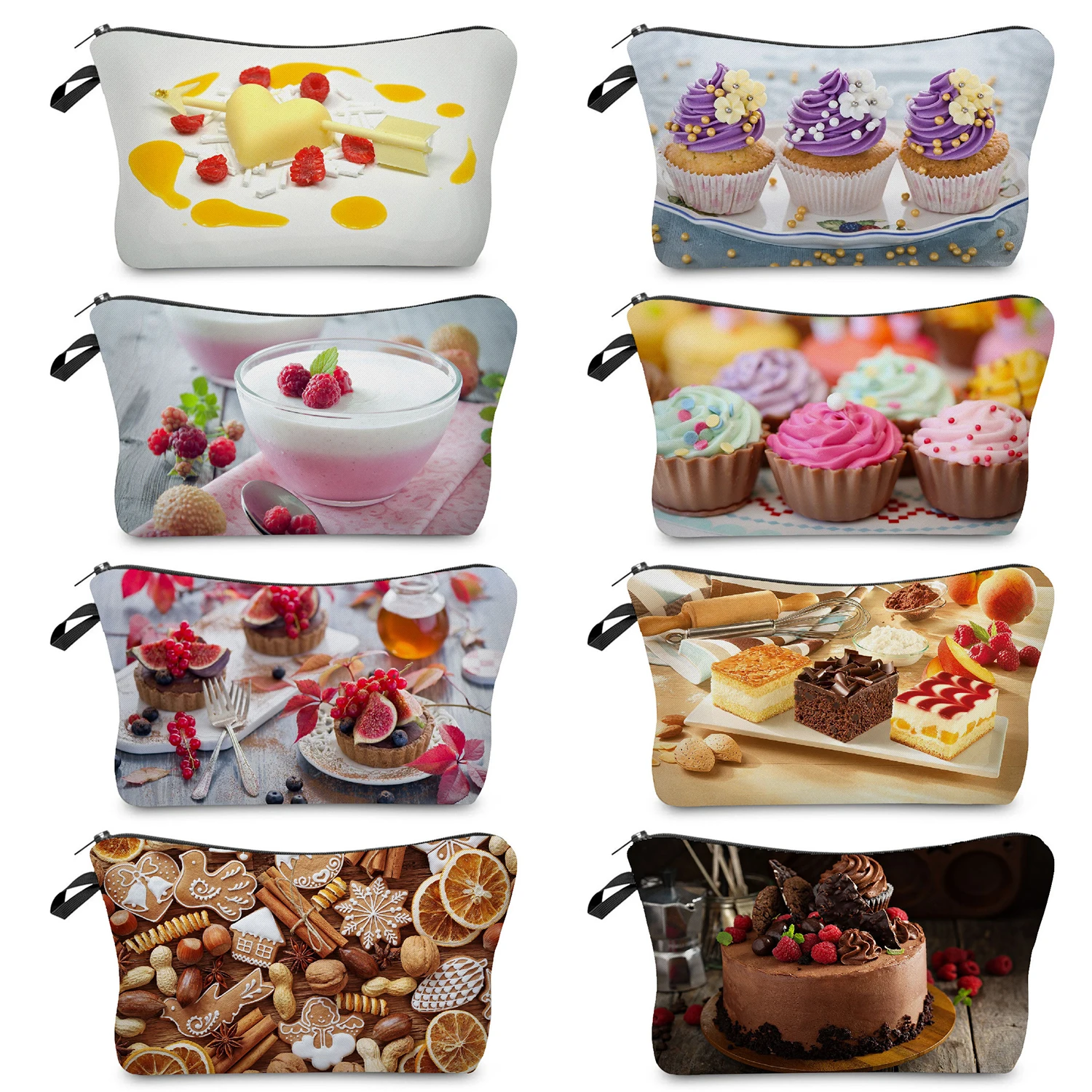 Dessert cake Foods Print Women's Cosmetic Bag, Outdoor Lightweight Ladies Makeup Organizer Bags, Beach Travel Storage Bag
Dessert cake Foods Print Women's Cosmetic Bag, Outdoor Lightweight Ladies Makeup Organizer Bags, Beach Travel Storage Bag