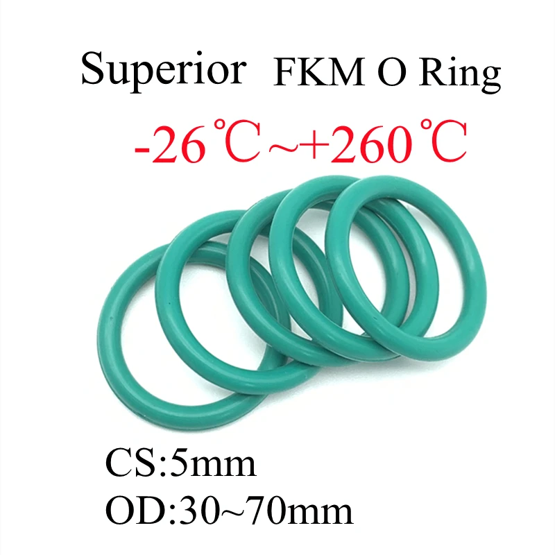 10Pcs Green FKM Fluorine Rubber O Ring CS 5mm OD 30mm ~ 70mm Sealing Gasket Insulation Oil High Temperature Resistance Green
10Pcs Green FKM Fluorine Rubber O Ring CS 5mm OD 30mm ~ 70mm Sealing Gasket Insulation Oil High Temperature Resistance Green
