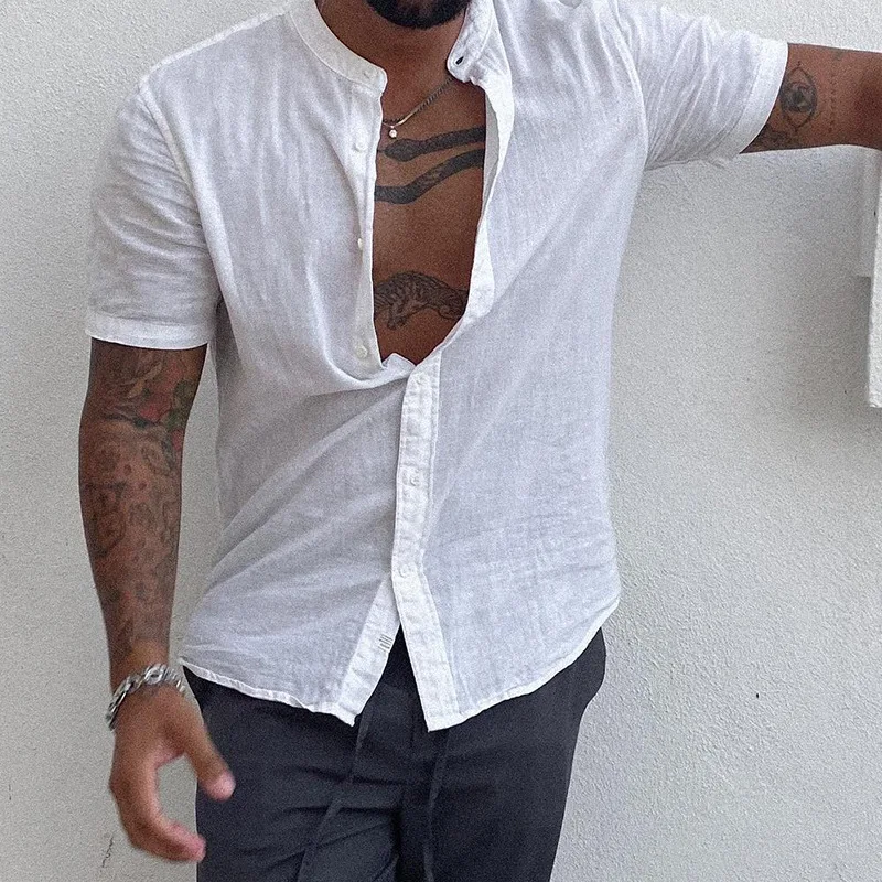 2023 Casual Summer Beach New Mens Linen Button Down Shirts Business Button Placket Solid Plain Shirt Lightweight Tops
2023 Casual Summer Beach New Mens Linen Button Down Shirts Business Button Placket Solid Plain Shirt Lightweight Tops
