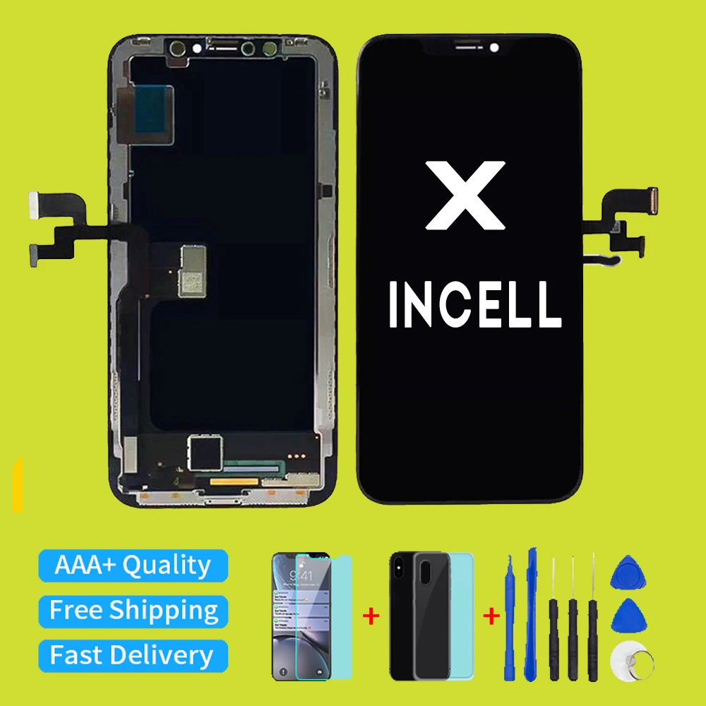 

Incell LCD For iPhone X Touch Panels Screen Display Digitizer Assembly Replacement Tesed No Dead Pixels With Waterproof Frame