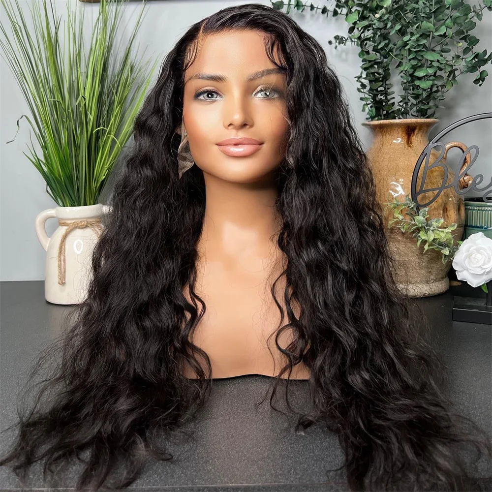 

Indian Natural Wavy 13x6 Lace Frontal Wig Side Part Glueless Human Hair Wigs 400% Thick Density Virgin Human Hair Women Wigs