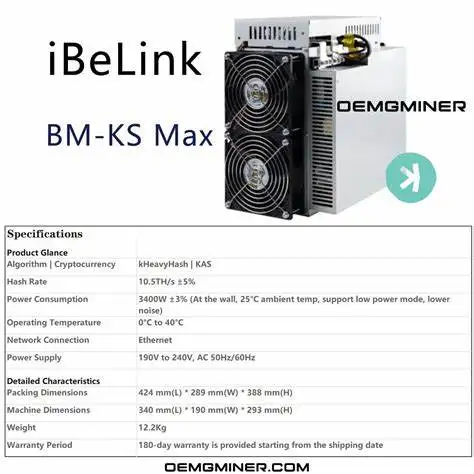 Горячие предложения, новинка, IBeLink BM-KS Max 10,5 TH 3400 KASPA Asic Miner Ship DHL
Горячие предложения, новинка, IBeLink BM-KS Max 10,5 TH 3400 KASPA Asic Miner Ship DHL