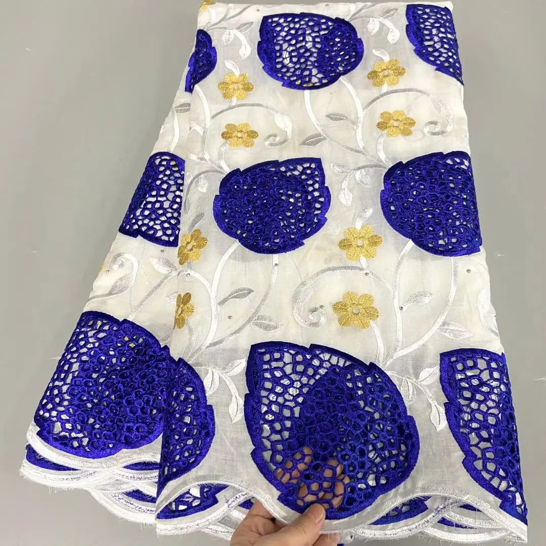 AfricaN 100% Cotton Dry Lace With Stones High Quality Swiss Voile Lace Fabrics 5Yards Embroidery in Switzerland Sewing For Dress
AfricaN 100% Cotton Dry Lace With Stones High Quality Swiss Voile Lace Fabrics 5Yards Embroidery in Switzerland Sewing For Dress