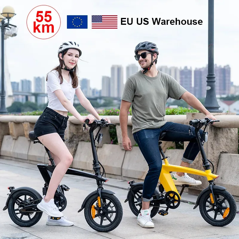 

US EU Adult Foldable Ebike 14 Inch 250w 36v 10Ah Removable Lithium Battery Children's Mini full Suspension City Electric Bike