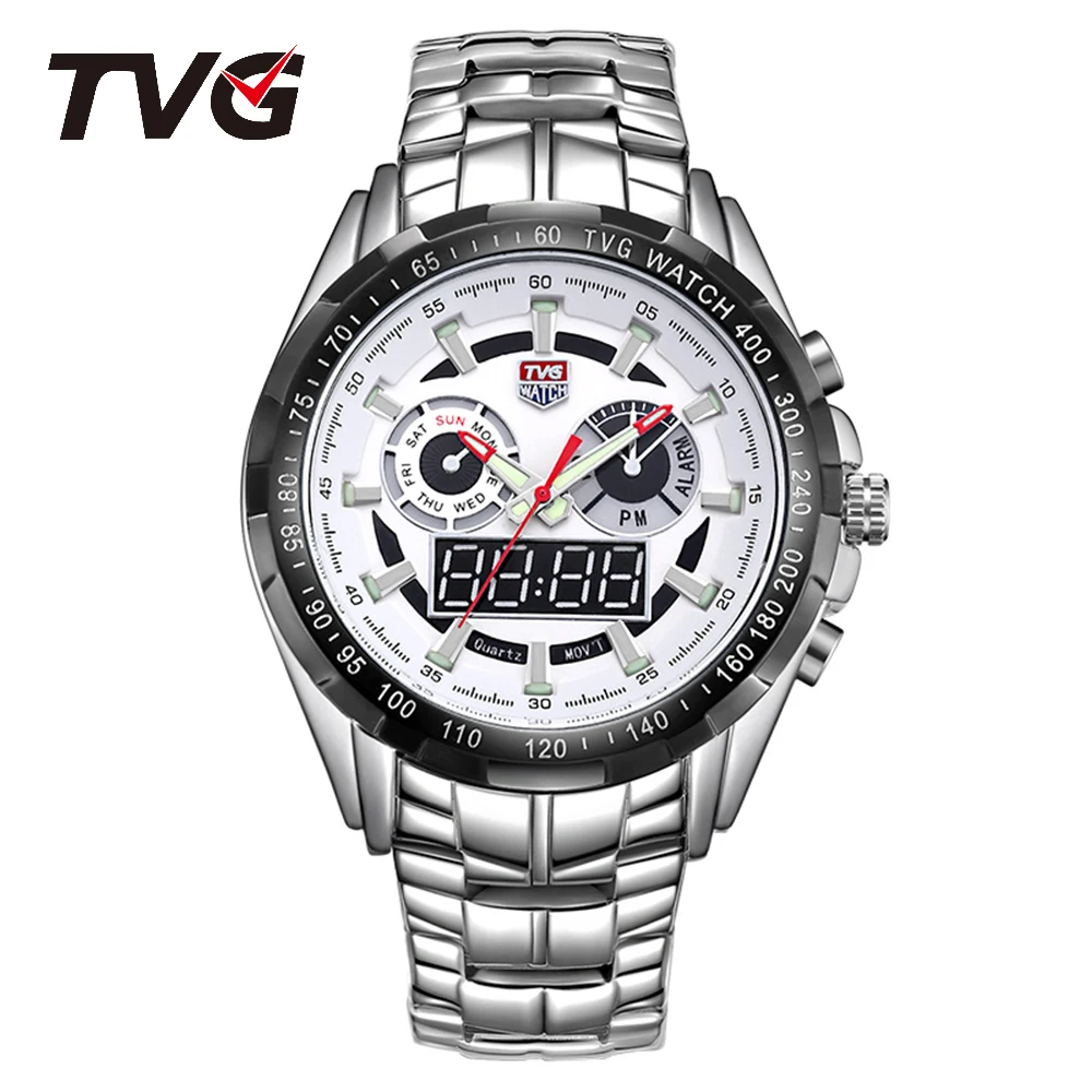 

TVG Luxury Sport Watch Man LED Digital Analog Quartz Army Military Waterproof Wrist Clock Relogio Masculino Business Outdoor