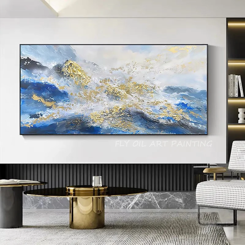 100% Handmade gold foil large size picture ocean seascape texture Oil Painting Porch Aisle Decoration as a gift
100% Handmade gold foil large size picture ocean seascape texture Oil Painting Porch Aisle Decoration as a gift