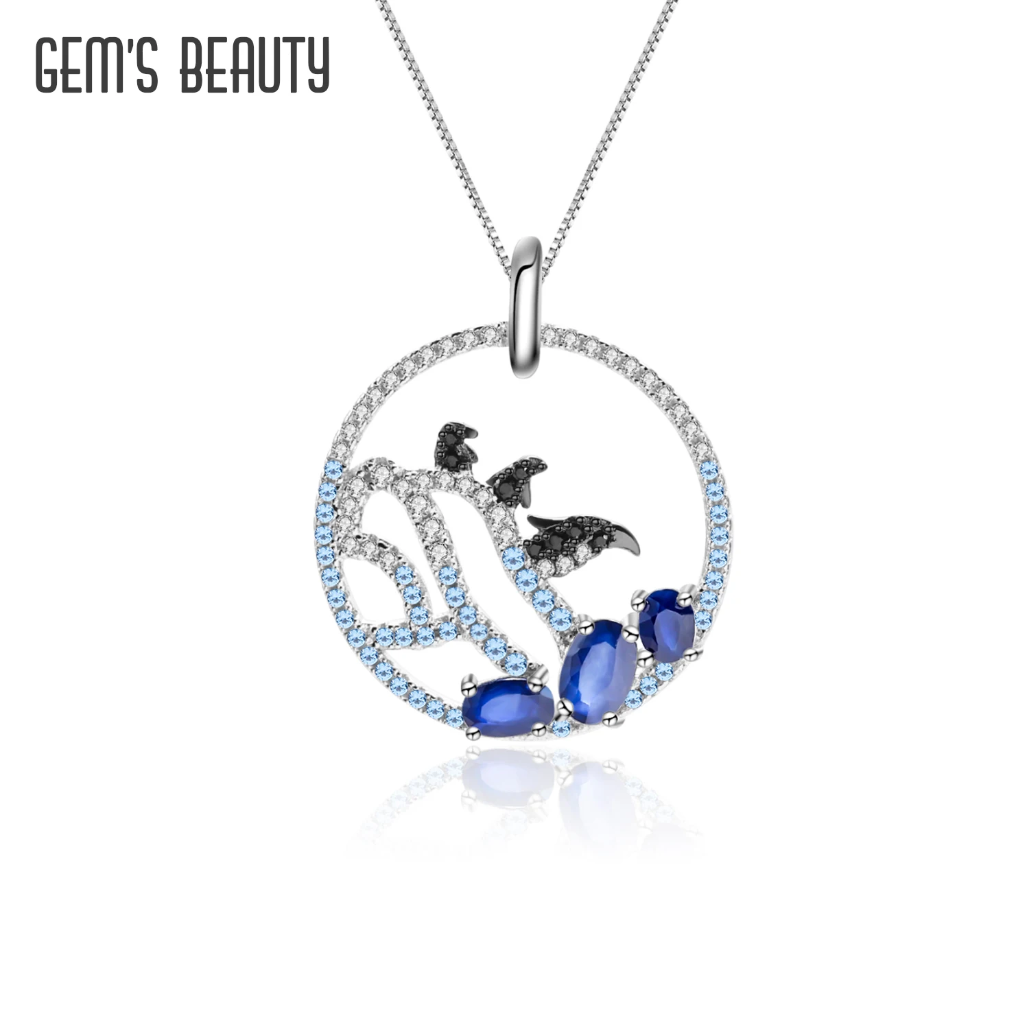 GEM'S BEAUTY Lovely Penguin Necklace Natural Blue Sapphire 925 Sterling Silver Gemstone Pendant Handmade Fine Jewelry for Women
GEM'S BEAUTY Lovely Penguin Necklace Natural Blue Sapphire 925 Sterling Silver Gemstone Pendant Handmade Fine Jewelry for Women