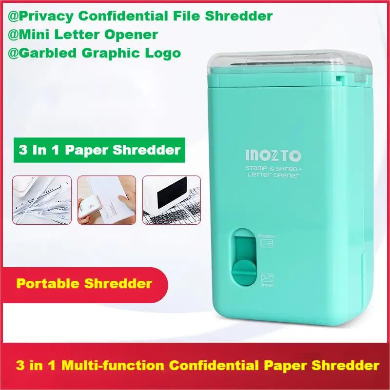 

Inozto Office Paper Shredder BOMS10 Confidential Seal Letter Opener Automatic Electric Cut File Protects Privacy Easy to Carry