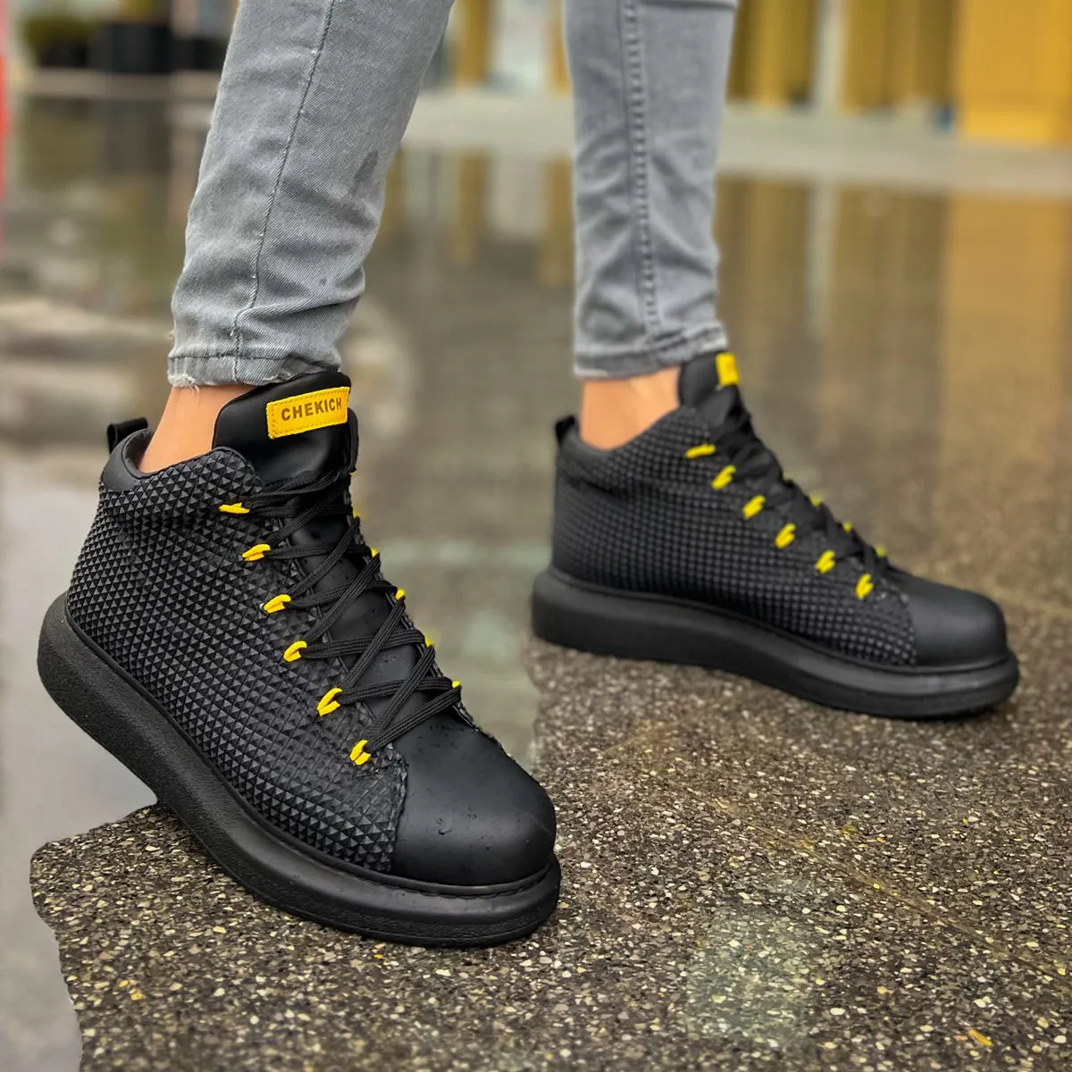 

CHEKICH Original Brand Black Yellow GRT Milano 2024 Fashion Men's Boots Running Boots Winter Snow High Quality Men's Boots CH111