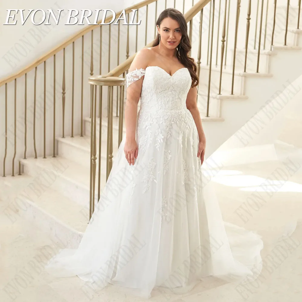 EVON BRIDAL Classic Applique Wedding Dresses Plus Size Sweetheart Lace Bride Gowns A-Line Off Shoulder vestidos novias boda
EVON BRIDAL Classic Applique Wedding Dresses Plus Size Sweetheart Lace Bride Gowns A-Line Off Shoulder vestidos novias boda