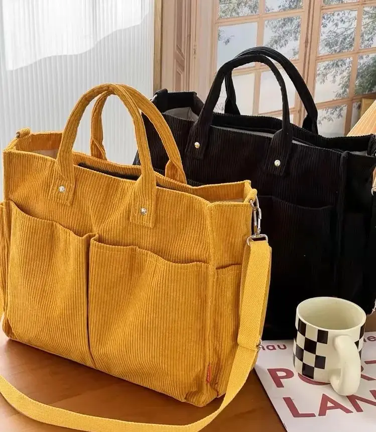 Women's Tote Bag Work Shoulder Bags Vintage Multi-pocket Handbags Corduroy Tote Shoulder Bag
Women's Tote Bag Work Shoulder Bags Vintage Multi-pocket Handbags Corduroy Tote Shoulder Bag