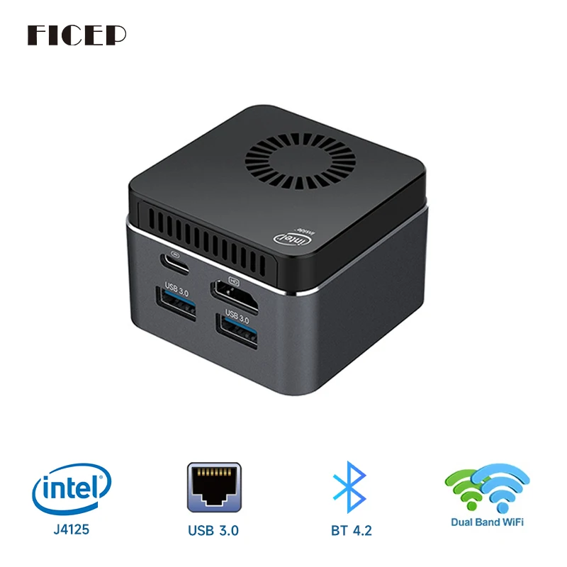 

M1T Windows 10 Mini PC Box Intel Celeron J4125 Quad Core 8G RAM 128G/256G/512G ROM USB3.0 BT4.2 Dual WIFI 2.4G+5.8G Mini Compute