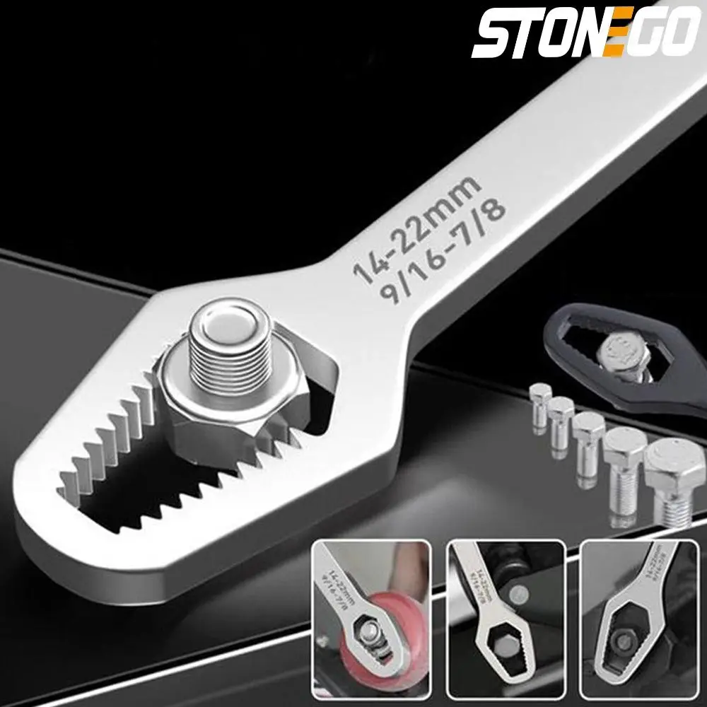 STONEGO 1PC Chromium Vanadium Steel Double-Ended Wrench 8-22mm Universal Spanner Screw Nuts Wrenches Hand Tools
STONEGO 1PC Chromium Vanadium Steel Double-Ended Wrench 8-22mm Universal Spanner Screw Nuts Wrenches Hand Tools