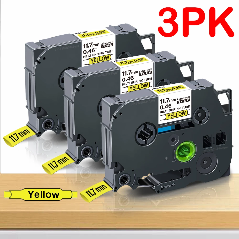 3Pcs Compatibel Brother Hse-211 Hse231 Hse-231 221 241 251 611 621 631 Heat Shrink Tube Tape For Brother P-touch Label Printer
3Pcs Compatibel Brother Hse-211 Hse231 Hse-231 221 241 251 611 621 631 Heat Shrink Tube Tape For Brother P-touch Label Printer