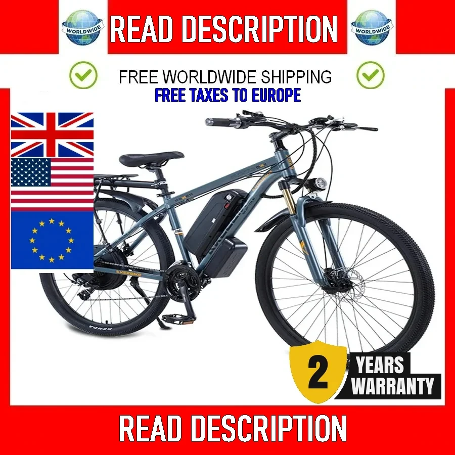 2024 EU Stock AKEZ 29 дюймов электрический велосипед MTB велосипед 48V 1000W Ebike алюминиевый сплав Ebike двойной дисковый тормоз для взрослых
2024 EU Stock AKEZ 29 дюймов электрический велосипед MTB велосипед 48V 1000W Ebike алюминиевый сплав Ebike двойной дисковый тормоз для взрослых