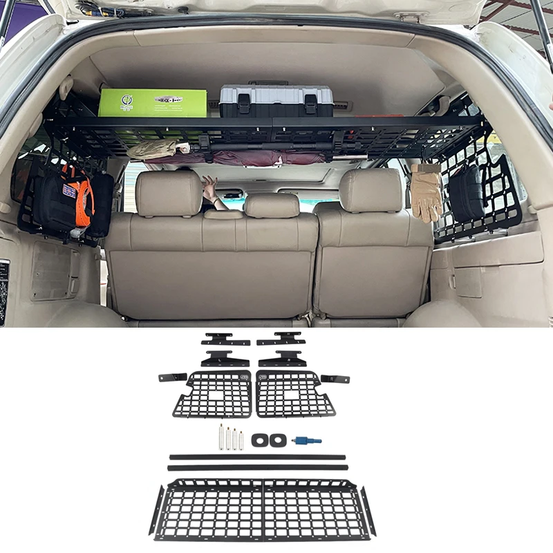 

For Toyota land cruiser J100 1999-2007 Modular Storage Panel Shelf Molle panel Rear Trunk Debris Rack for Lexus LX470 1999-2007