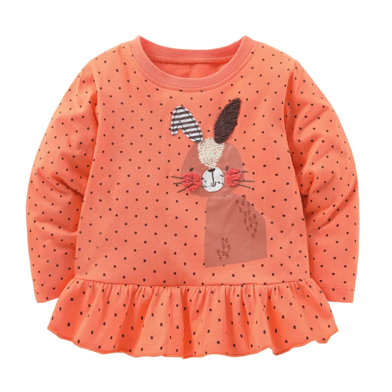 2022 Autumn Girl T-shirt Street Wear Kids Pullover Crew Neck Long Sleeve Orange Color Cartoon Embroidery Dresses For Children
2022 Autumn Girl T-shirt Street Wear Kids Pullover Crew Neck Long Sleeve Orange Color Cartoon Embroidery Dresses For Children