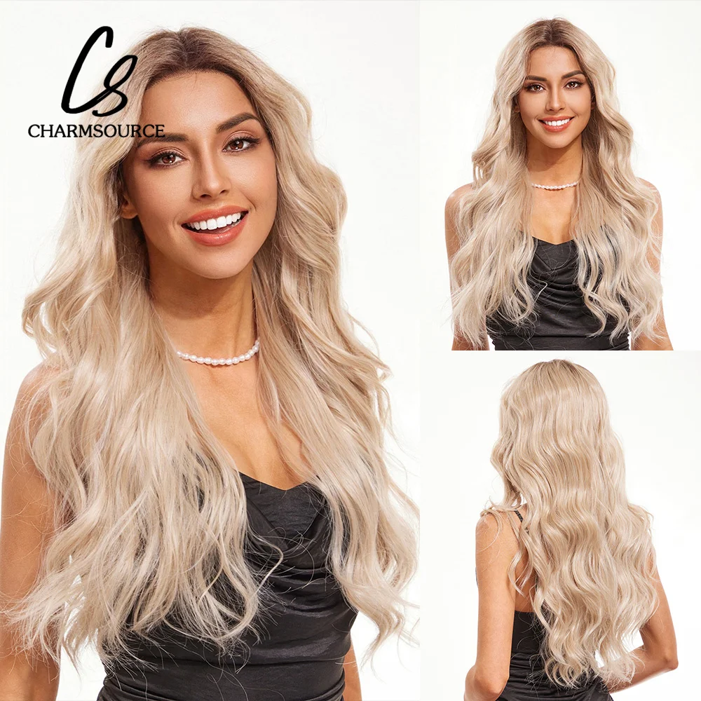 CharmSource Synthetic Lace Front Wig Ombre Blonde White Wigs Wavy Wigs for Women Daily Party High Heat Resistant Fiber Hair
CharmSource Synthetic Lace Front Wig Ombre Blonde White Wigs Wavy Wigs for Women Daily Party High Heat Resistant Fiber Hair