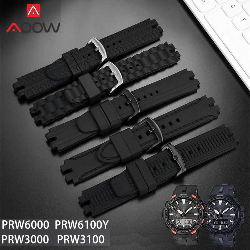 Rubber Strap for Casio Protrek PRW-3000 3100 6000 6100Y Stainless Steel Buckle Men Silicone Sport Waterproof Bracelet Watch Band
Rubber Strap for Casio Protrek PRW-3000 3100 6000 6100Y Stainless Steel Buckle Men Silicone Sport Waterproof Bracelet Watch Band