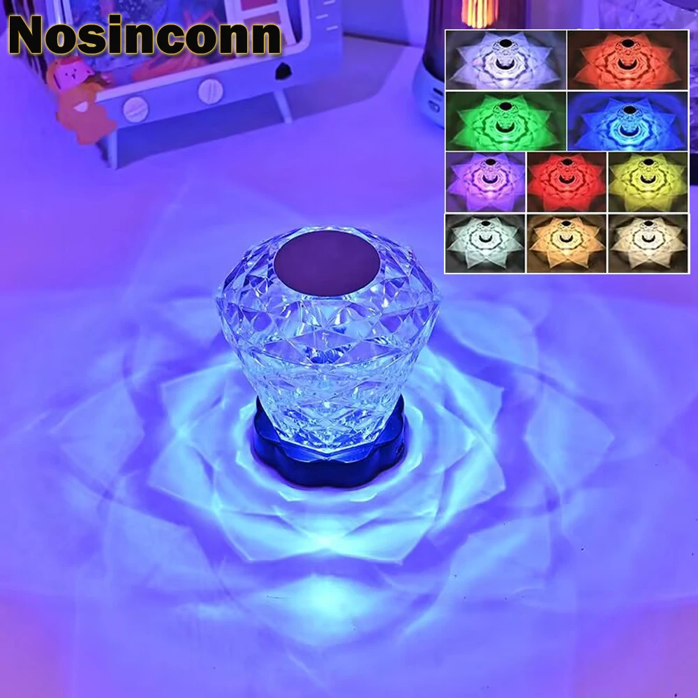 LED Crystal Table Lamp Rose Light Projector 3/16 Colors Touch Control Desk Light Arylic Touch Adjustable Atmosphere Night Lights 
LED Crystal Table Lamp Rose Light Projector 3/16 Colors Touch Control Desk Light Arylic Touch Adjustable Atmosphere Night Lights