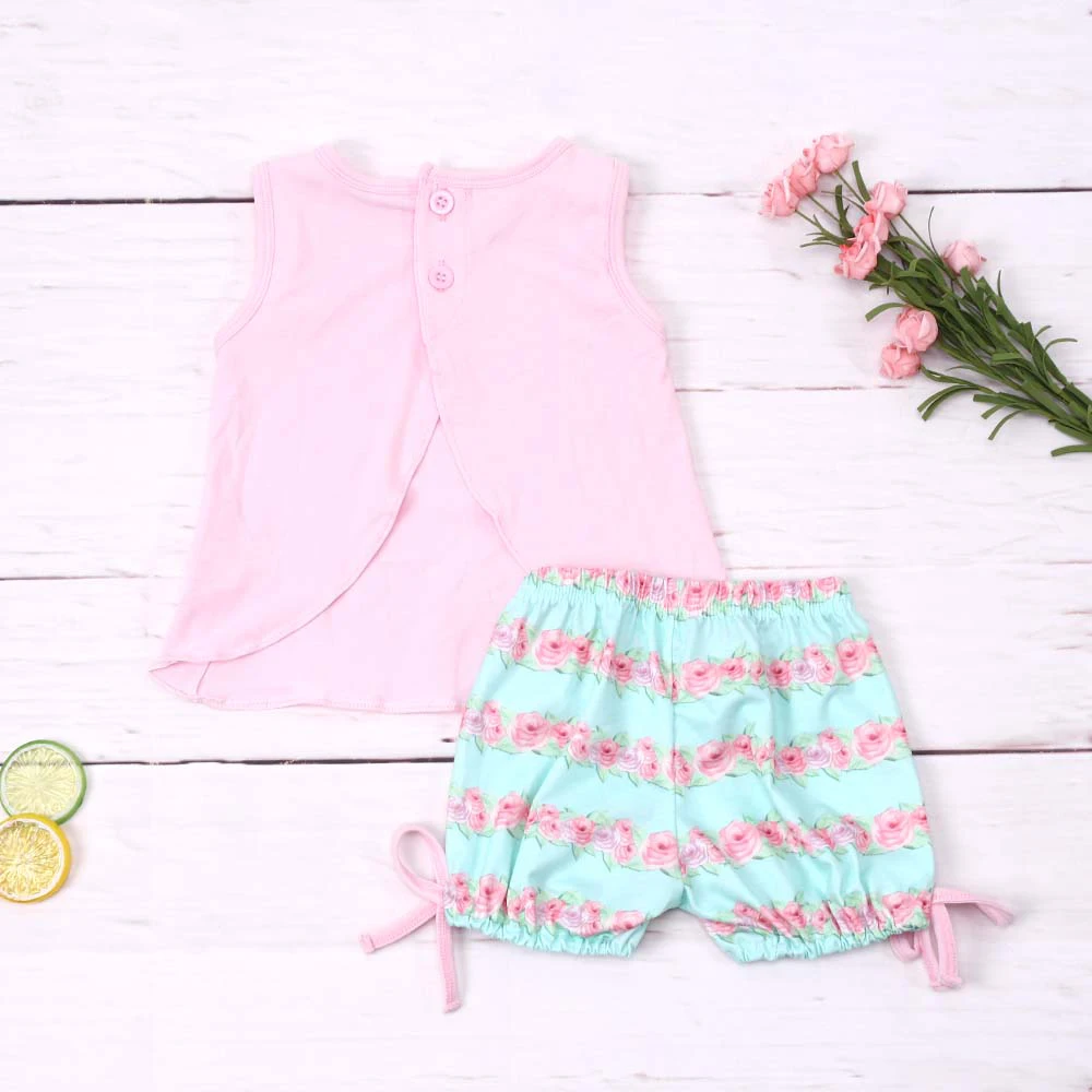 Baby New Kids Cotton Sleeveless Pink T-shirt Set Round Neck Girl Top Clothes And Green Stripe Shorts Bow Decorate Suit
Baby New Kids Cotton Sleeveless Pink T-shirt Set Round Neck Girl Top Clothes And Green Stripe Shorts Bow Decorate Suit