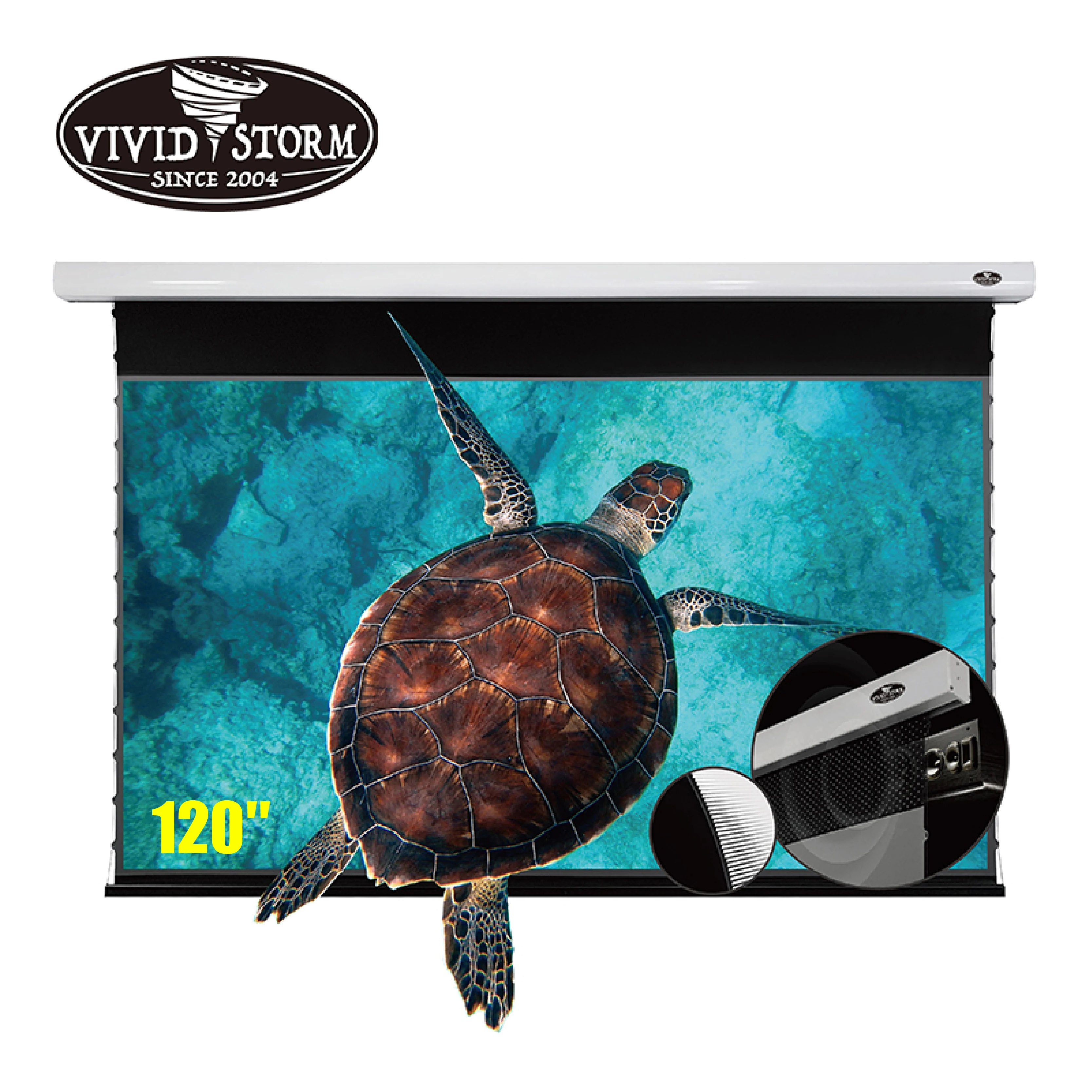 VIVIDSTORM 120 inch PRO P Slimline motorized Drop Down screen UST Projector ALR 4K ceiling Sound perforate Acoustically screen
VIVIDSTORM 120 inch PRO P Slimline motorized Drop Down screen UST Projector ALR 4K ceiling Sound perforate Acoustically screen