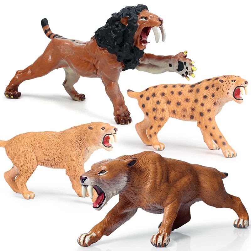 

Simulation Wild Animals Saber-Toothed Tiger Sabretooth Lion Savage Model Action Figures Home Decoration Educational Toys For Kid