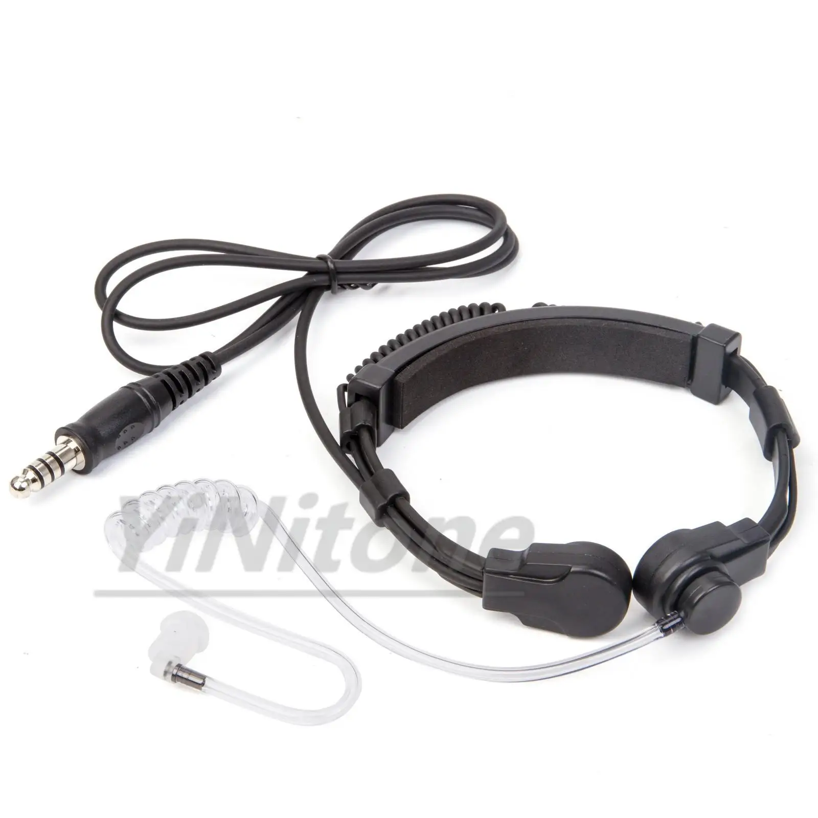 

7.1mm tactical telescopic laryngeal headset Heavy Duty Throat Vibration Mic Headphone NATO Plug for Radio Walkie-talkie headset