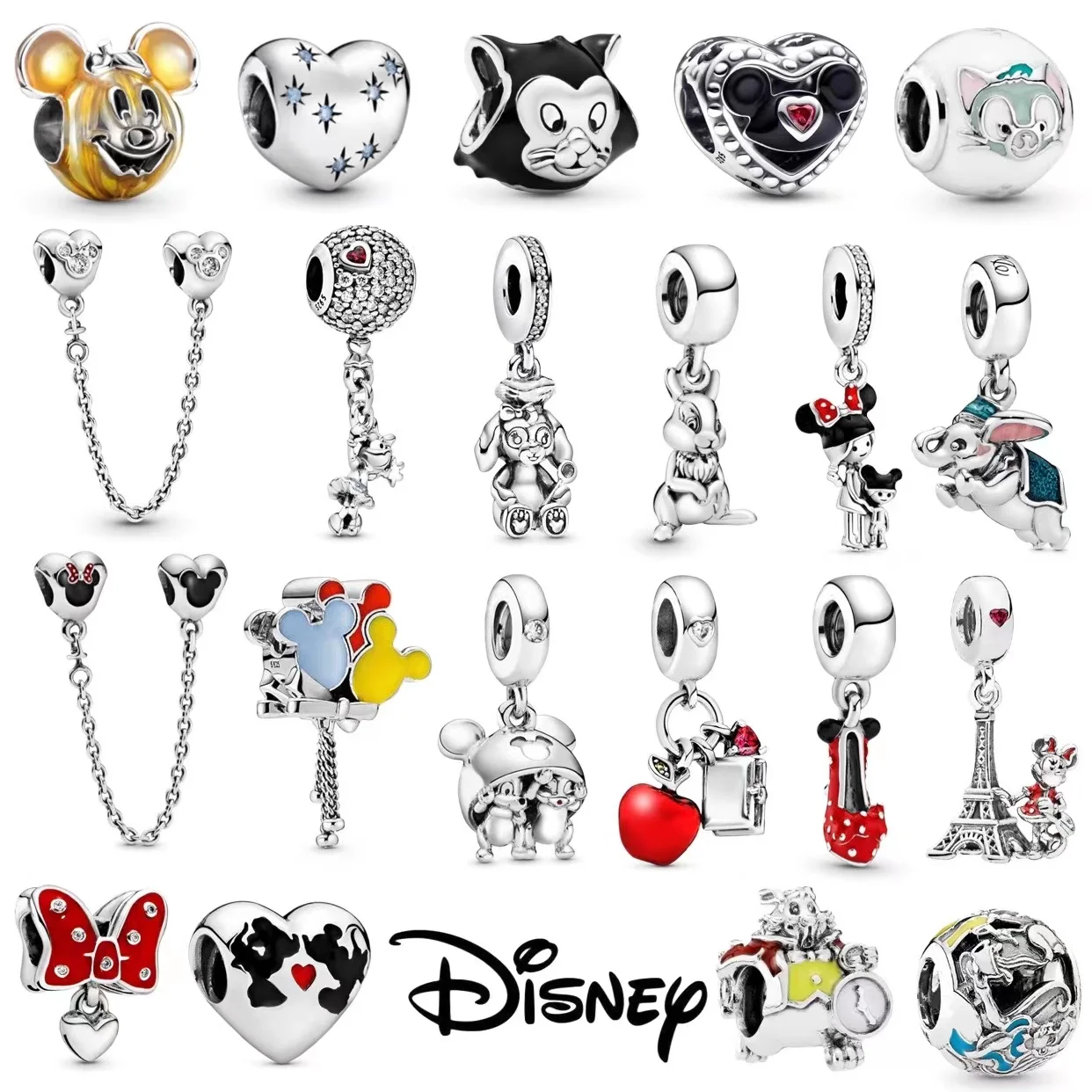 

2022 100% 925 Sterling Silver Disney Charm Beads for Original Pando Bracelets Women's Birthday Boutique Fashion Jewelry