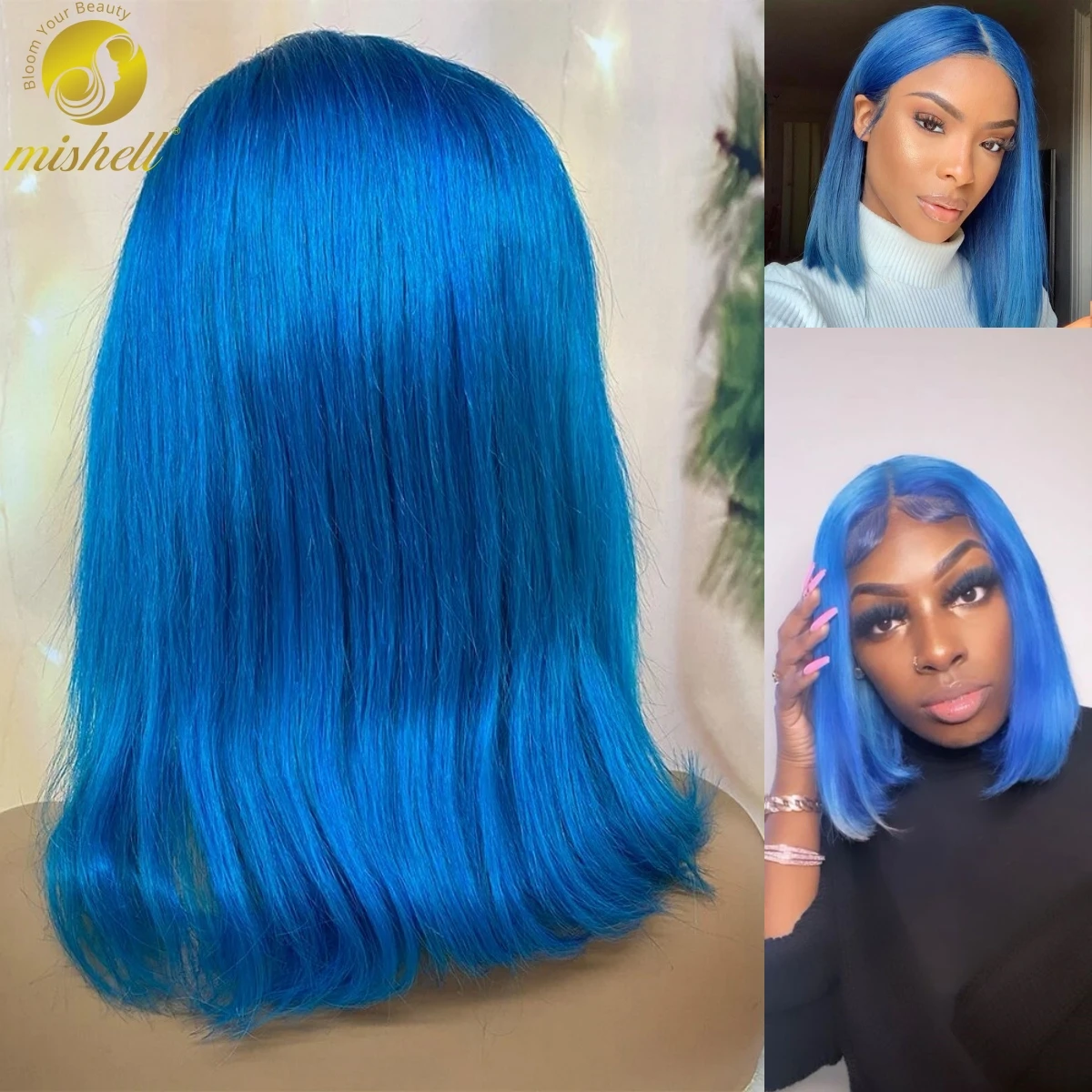 13x4 Transparent Lace Frontal Short Wigs 180% Density Blue Straigt Bob Human Hair Wigs for Women Brazilan PrePlucked Remy Hair
13x4 Transparent Lace Frontal Short Wigs 180% Density Blue Straigt Bob Human Hair Wigs for Women Brazilan PrePlucked Remy Hair